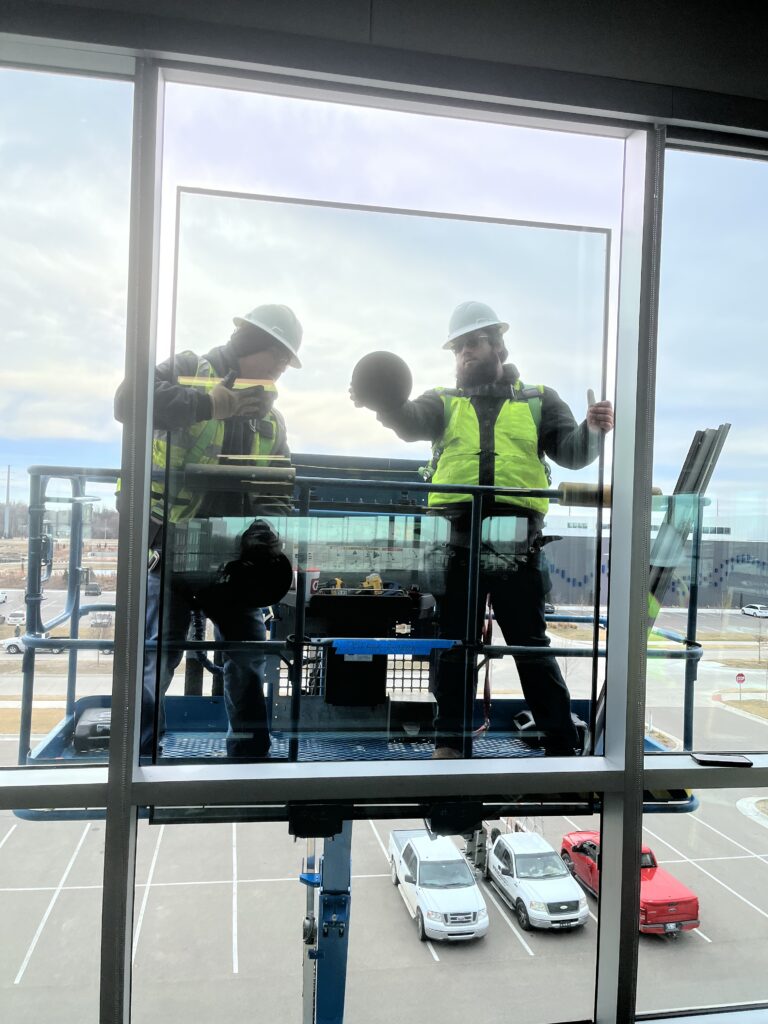 aerial glazing commercial glass replacement remodel scaled wichita ks